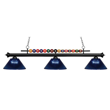 Z-Lite Shark Dark Blue 3 Light Billiard Light image 1