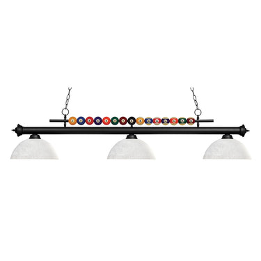 Z-Lite Shark Glass Matte Black 3 Light Billiard Light image 1