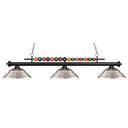 Z-Lite Shark Steel Matte Black 3 Light Billiard Light image 1