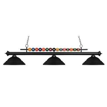 Z-Lite Shark Steel Matte Black 3 Light Billiard Light image 2