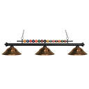 Z-Lite Shark Steel Matte Black 3 Light Billiard Light image