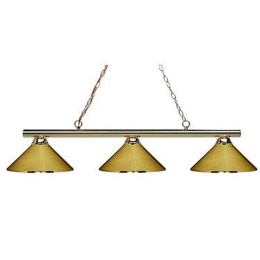 Z-Lite Sharp Shooter Polished Brass 3 Light Billiard Light image