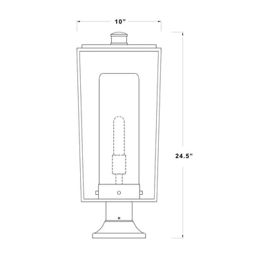 Z-Lite Sheridan Glass 1 Light Outdoor Pier Mounted Fixture image 7