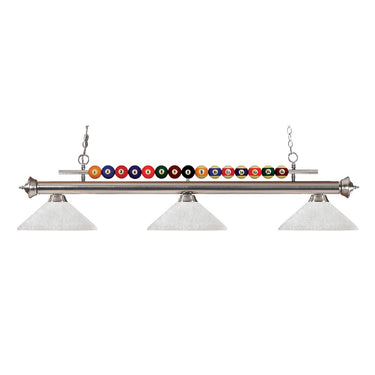 Z-Lite Steel Shark Glass 15" High 3 Light Billiard Light image