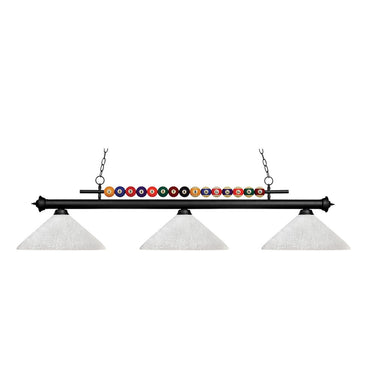 Z-Lite Steel Shark Glass High 3 Light Billiard Light image