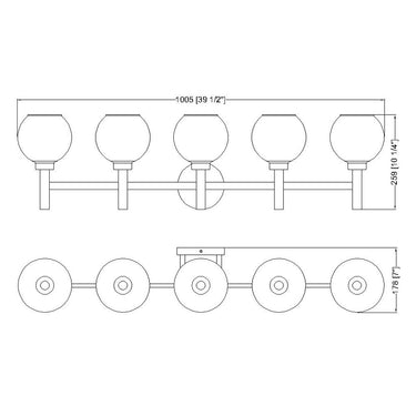 Z-Lite Sutton 5 Light Vanity Light image 28