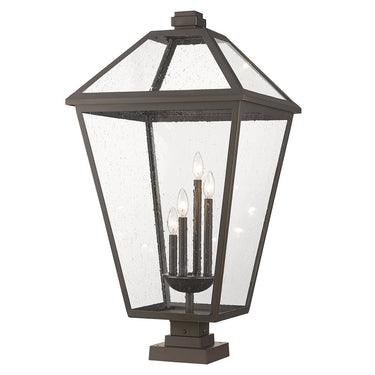 Z-Lite Talbot Glass 4 Light Outdoor Pier Mounted Fixture image 1