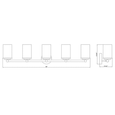 Z-Lite Thayer 5 Light Vanity Light image 28