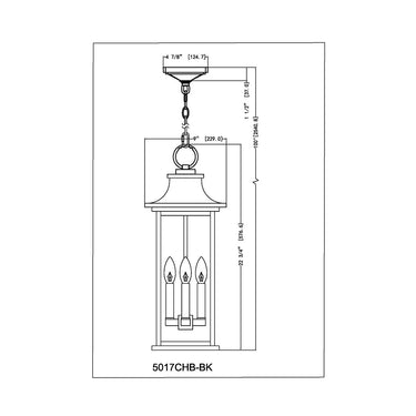 Z-Lite Tiberius 4 Light Outdoor Chain Mount Ceiling Fixture image 7