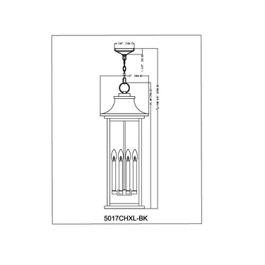 Z-Lite Tiberius 6 Light Outdoor Chain Mount Ceiling Fixture image 7