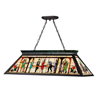 Z-Lite Tiffany Billiard Matte Black 4 Light image