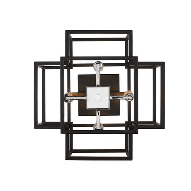 Z-Lite Titania Black and Chrome 4 Light Semi Flush Mount image 1