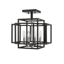 Z-Lite Titania Black and Chrome 4 Light Semi Flush Mount image 4