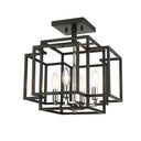 Z-Lite Titania Black and Chrome 4 Light Semi Flush Mount image