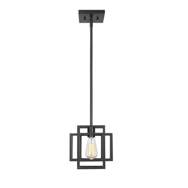 Z-Lite Titania Matte Black 1 Light Pendant image 1