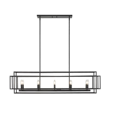 Z-Lite Titania Matte Black 10 Light Linear Chandelier image 1