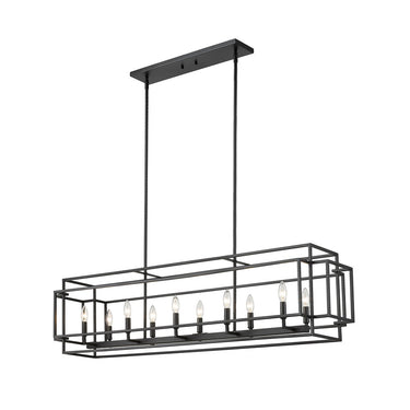 Z-Lite Titania Matte Black 10 Light Linear Chandelier image 2