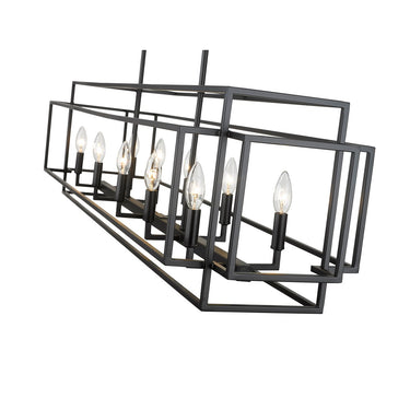 Z-Lite Titania Matte Black 10 Light Linear Chandelier image 3