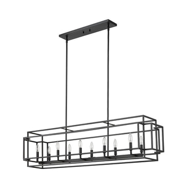 Z-Lite Titania Matte Black 10 Light Linear Chandelier image 4