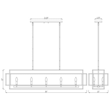 Z-Lite Titania Matte Black 10 Light Linear Chandelier image 7
