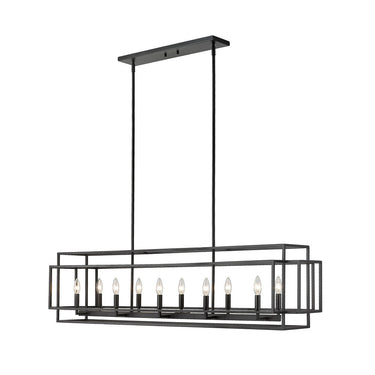 Z-Lite Titania Matte Black 10 Light Linear Chandelier image