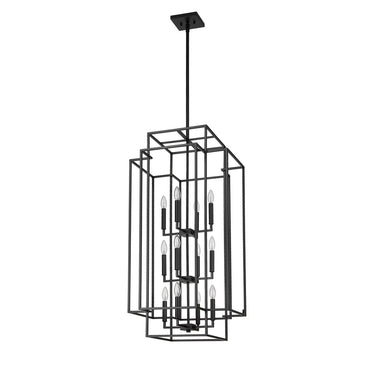 Z-Lite Titania Matte Black 12 Light Chandelier image 4