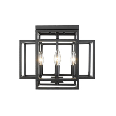 Z-Lite Titania Matte Black 4 Light Flush Mount image 1
