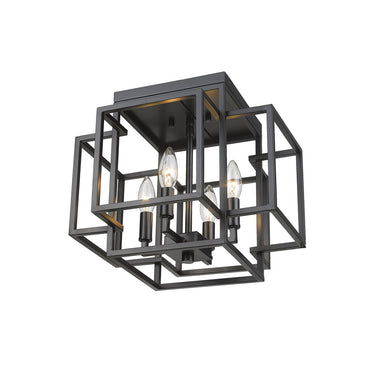 Z-Lite Titania Matte Black 4 Light Flush Mount image 2
