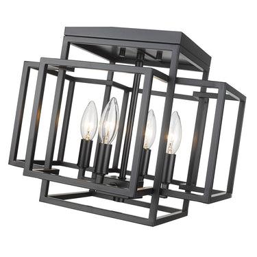 Z-Lite Titania Matte Black 4 Light Flush Mount image 3