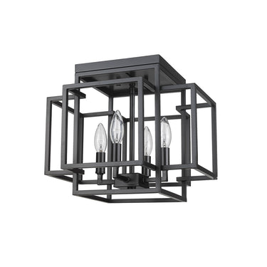 Z-Lite Titania Matte Black 4 Light Flush Mount image 4