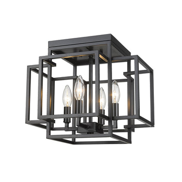 Z-Lite Titania Matte Black 4 Light Flush Mount image