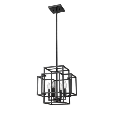 Z-Lite Titania Matte Black 4 Light Pendant image 1
