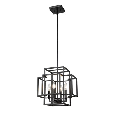 Z-Lite Titania Matte Black 4 Light Pendant image 2
