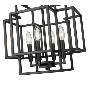 Z-Lite Titania Matte Black 4 Light Pendant image 3