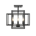 Z-Lite Titania Matte Black 4 Light Semi Flush Mount image 1