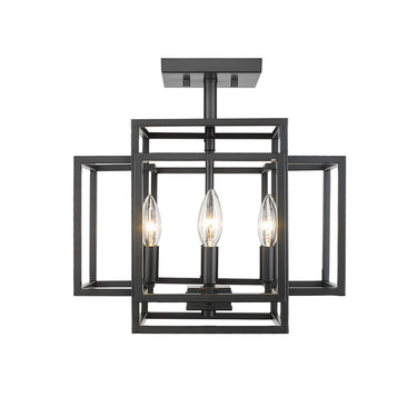Z-Lite Titania Matte Black 4 Light Semi Flush Mount image 1
