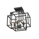 Z-Lite Titania Matte Black 4 Light Semi Flush Mount image 2