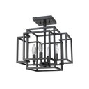 Z-Lite Titania Matte Black 4 Light Semi Flush Mount image 4