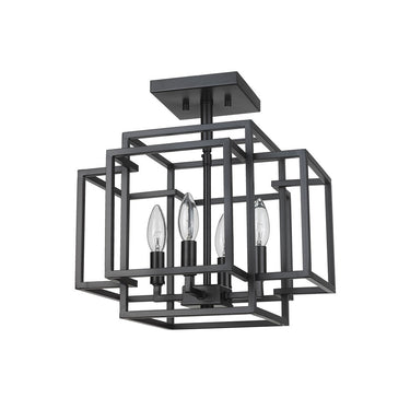 Z-Lite Titania Matte Black 4 Light Semi Flush Mount image 4