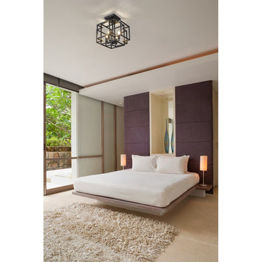 Z-Lite Titania Matte Black 4 Light Semi Flush Mount image 5