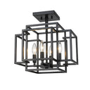 Z-Lite Titania Matte Black 4 Light Semi Flush Mount image