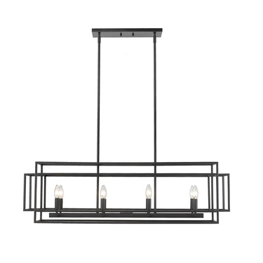 Z-Lite Titania Matte Black 8 Light Linear Chandelier image 1