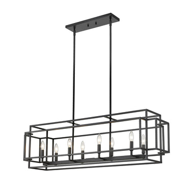 Z-Lite Titania Matte Black 8 Light Linear Chandelier image 2