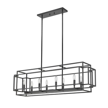 Z-Lite Titania Matte Black 8 Light Linear Chandelier image 4