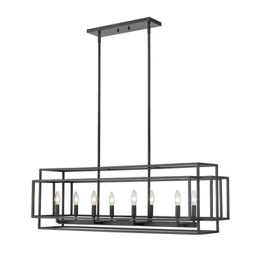 Z-Lite Titania Matte Black 8 Light Linear Chandelier image