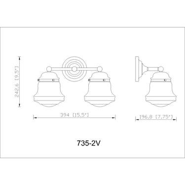 Z-Lite Vaughn 2 Light Vanity Light image 7