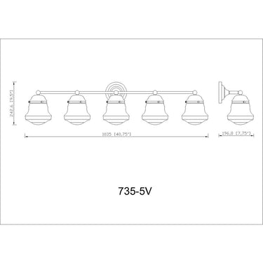 Z-Lite Vaughn 5 Light Vanity Light image 28