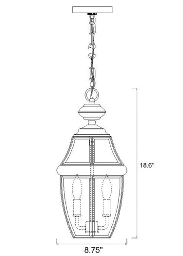 Z-Lite Westover 2 Light Outdoor Chain Mount Ceiling Fixture image 7