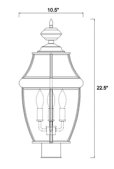 Z-Lite Westover 20.25" High 3 Light Outdoor Post Mount Fixture image 5