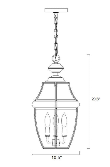 Z-Lite Westover 3 Light Outdoor Chain Mount Ceiling Fixture image 7